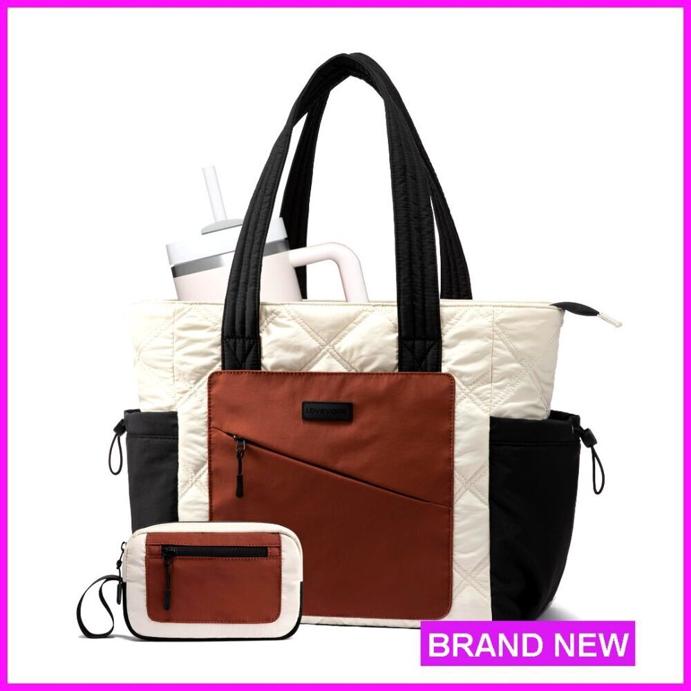 Lightweight Quilted Tote Bag Spacious Compartments Travel Work Nurse